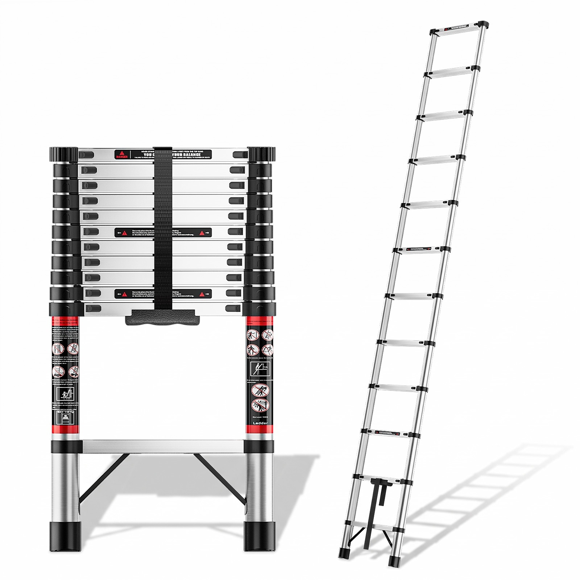 11.8 ft. Telescoping Ladder with Non-Slip Feet and Easy-Carry Handle